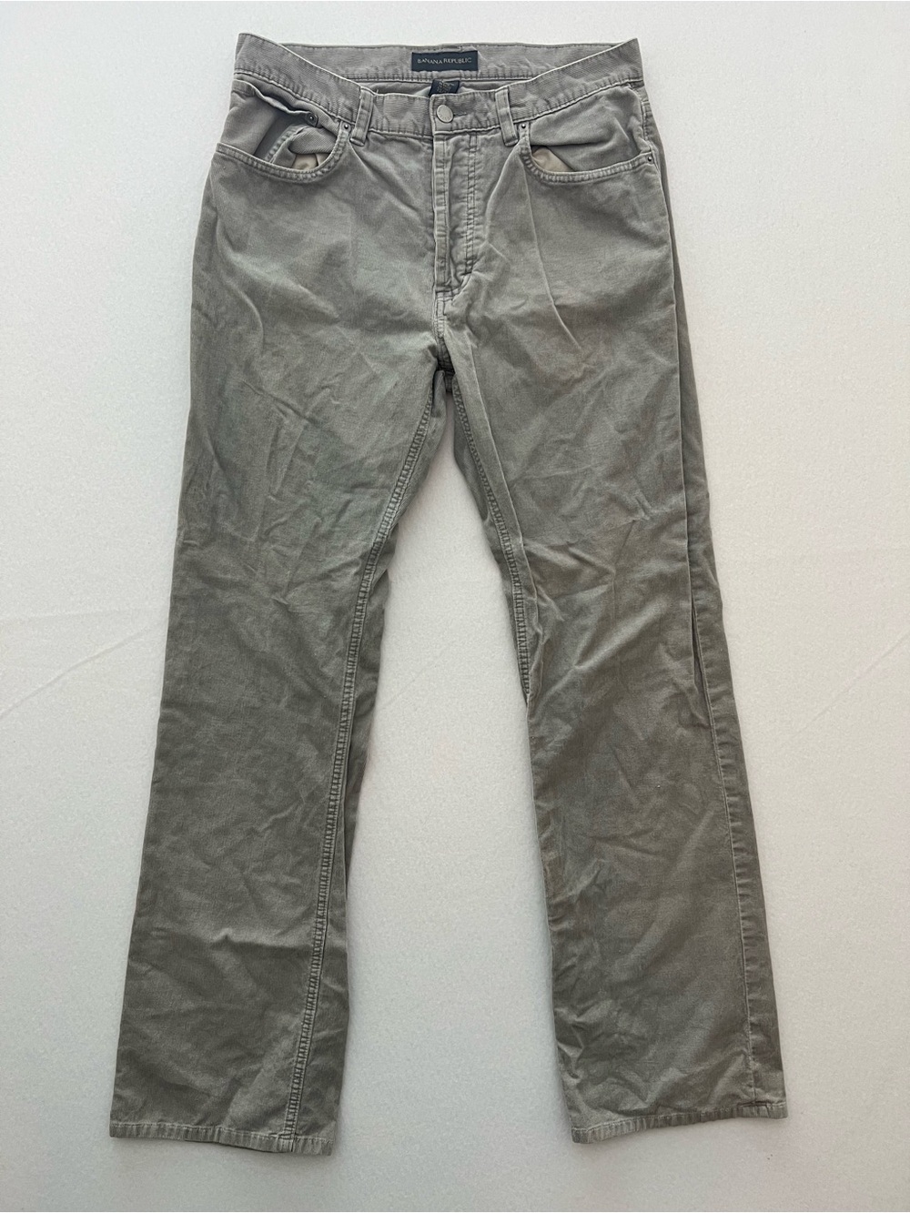 Banana Republic Men’s 33x34 Gray Corduroy Straight Leg Pants Retro